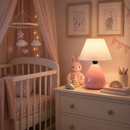 Abajur rosa para quarto de menina