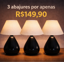 3 Abajur de cerâmica por R$149,90 (somente hoje)