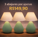 3 Abajur de cerâmica por R$149,90 (somente hoje)