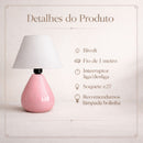 Abajur de cerâmica Gota Rosa