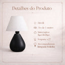 Abajur de cerâmica Gota Preto Fosco
