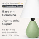 Abajur de cerâmica Gota Verde